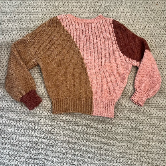 Zara Multicolor Crew Neck Sweater - Pink and Brown - Picture 4 of 5